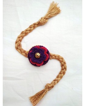 Happy Threads Handcrafted Crochet Raakhi (Brown)